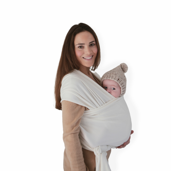 Mushie baba hordozókendő krémfehér színben
